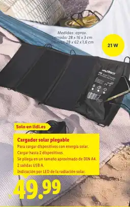 Lidl Cargador solar plegable oferta