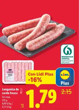 Lidl Longaniza de cerdo fresca oferta