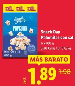 Lidl SNACK DAY Palomitas con sal oferta