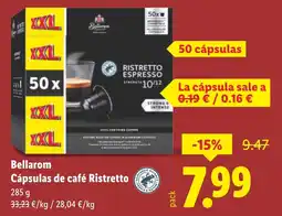 Lidl BELLAROM Cápsulas de café Ristretto oferta
