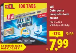 Lidl W5 Detergente lavaplatos todo en uno oferta