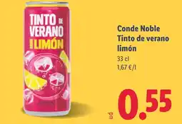 Lidl Conde Noble Tinto de verano limón oferta