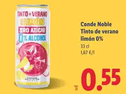 Lidl Conde Noble Tinto de verano limón 0% oferta