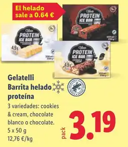 Lidl GELATELLI Barrita helado proteína oferta