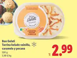 Lidl BON GELATI Tarrina helado vainilla, caramelo y pecana oferta