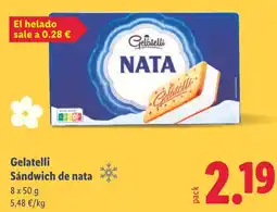Lidl GELATELLI Sándwich de nata oferta