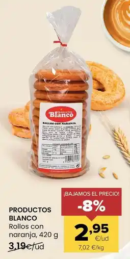 Autoservicios Familia Blanco - rollos con naranja oferta