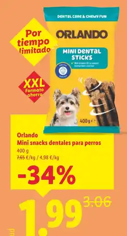 Lidl ORLANDO Mini snacks dentales para perros oferta