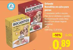 Lidl ORLANDO Bocaditos en salsa para perros oferta