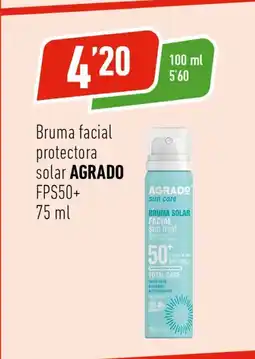 Supermercados Deza AGRADO Bruma facial protectora solar oferta