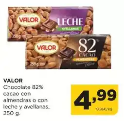 Alimerka Valor - chocolate 82% cacao con almendras o con leche y avellanas oferta