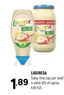 Coviran Ligeresa - salsa fina cap per avall o vidre oferta