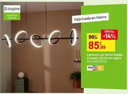 Leroy Merlin Home - lámpara de techo kappo 5 luces led 16 cm negro oferta