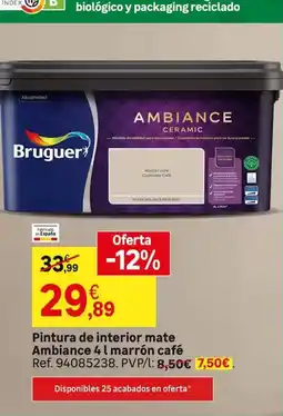 Leroy Merlin Bruguer - pintura de interior mate ambiance 4 l marron cafe oferta
