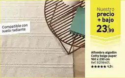 Leroy Merlin Alfombra algodón cotty bejee paper 160 x 230 cm oferta