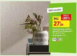 Leroy Merlin Home - papel pintado vinitico geométrico espiça gris oferta