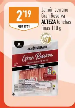 Supermercados Deza ALTEZA Jamón serrano Gran Reserva oferta