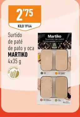 Supermercados Deza MARTIKO Surtido de paté de pato y oca oferta