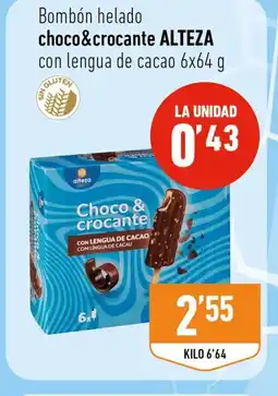 Supermercados Deza ALTEZA Bombón helado choco & crocante con lengua de cacao oferta