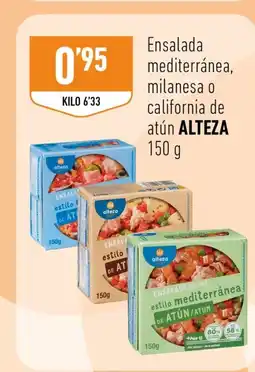 Supermercados Deza ALTEZA Ensalada mediterránea, milanesa o california de atún oferta