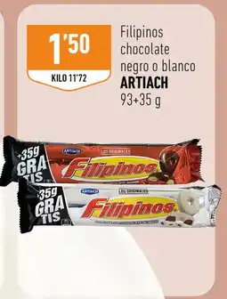 Supermercados Deza ARTIACH Filipinos chocolate negro o blanco oferta