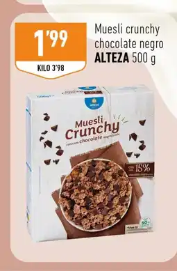 Supermercados Deza ALTEZA Muesli crunchy chocolate negro oferta