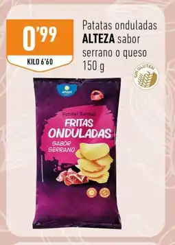 Supermercados Deza ALTEZA Patatas onduladas sabor serrano o queso oferta