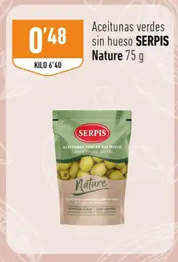 Supermercados Deza SERPIS NATURE Aceitunas verdes sin hueso oferta