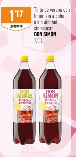 Supermercados Deza DON SIMÓN Tinto de verano con limón sin alcohol o sin alcohol sin azúcar oferta