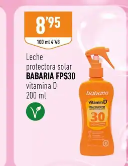 Supermercados Deza BABARIA FPS30 Leche protectora solar vitamina D oferta