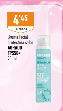 Supermercados Deza AGRADO FPS50+ Bruma facial protectora solar oferta