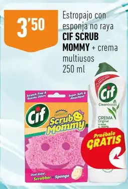 Supermercados Deza CIF Estropajo con esponja no raya + crema multiusos oferta