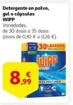 Alcampo WIPP Detergente en polvo, gel o cápsulas oferta
