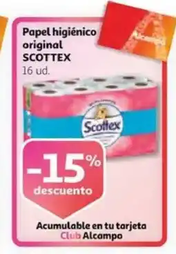 Alcampo SCOTTEX Papel higiénico original oferta