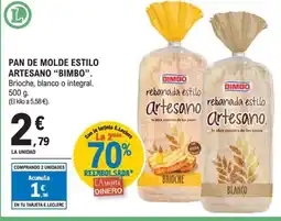 E.Leclerc BIMBO Pan de molde estilo artesano oferta