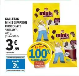 E.Leclerc ARLUY Galletas minis simpson chocolate oferta