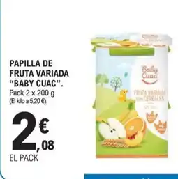 E.Leclerc BABY CUAC Papilla de fruta variada oferta