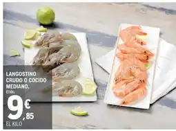 E.Leclerc Langostino crudo o cocido mediano oferta