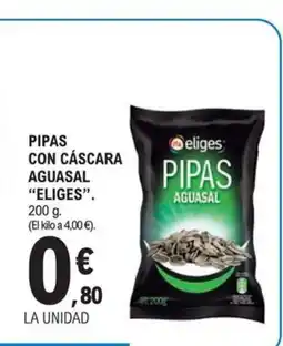 E.Leclerc ELIGES Pipas con cáscara aguasal oferta