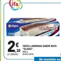 E.Leclerc ELIGES Tarta laminada sabor nata oferta