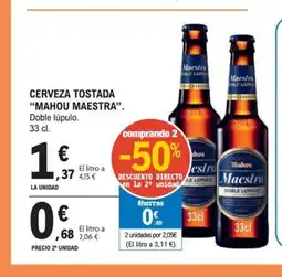 E.Leclerc MAHOU MAESTRA Cerveza tostada oferta