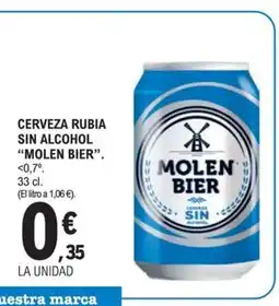 E.Leclerc MOLEN BIER Cerveza rubia sin alcohol oferta