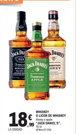 E.Leclerc JACK DANIEL'S Whisky o licor de whiskey oferta