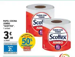 E.Leclerc SCOTTEX Papel cocina jumbo oferta