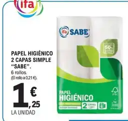 E.Leclerc SABE Papel higiénico 2 capas simple oferta