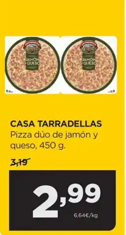 Alimerka CASA TARRADELLAS Pizza dúo de jamón y queso oferta
