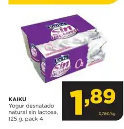 Alimerka KAIKU Yogur desnatado natural sin lactosa oferta