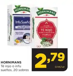 Alimerka HORNIMANS Té rojo o infu sueños, 20 sobres oferta