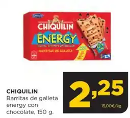 Alimerka CHIQUILIN Barritas de galleta energy con chocolate oferta