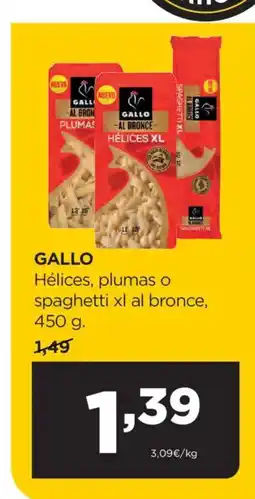 Alimerka GALLO Hélices, plumas o spaghetti xl al bronce oferta